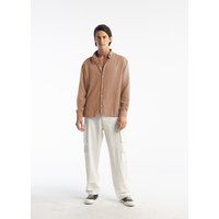 Oversized Button-Down Hemd aus Leinen-Mix
