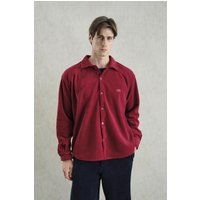 Oversized Fleece-Hemd mit Druckknöpfen