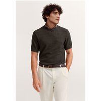 Kurzarm-Strickshirt mit Jaspe-Optik