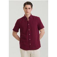Kurzärmeliges Button-Down Leinenhemd
