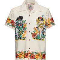 Hawaii-Hemd mit Monster und Pin-up
