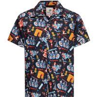 Buntes Hawaiihemd mit Paris-Motiven