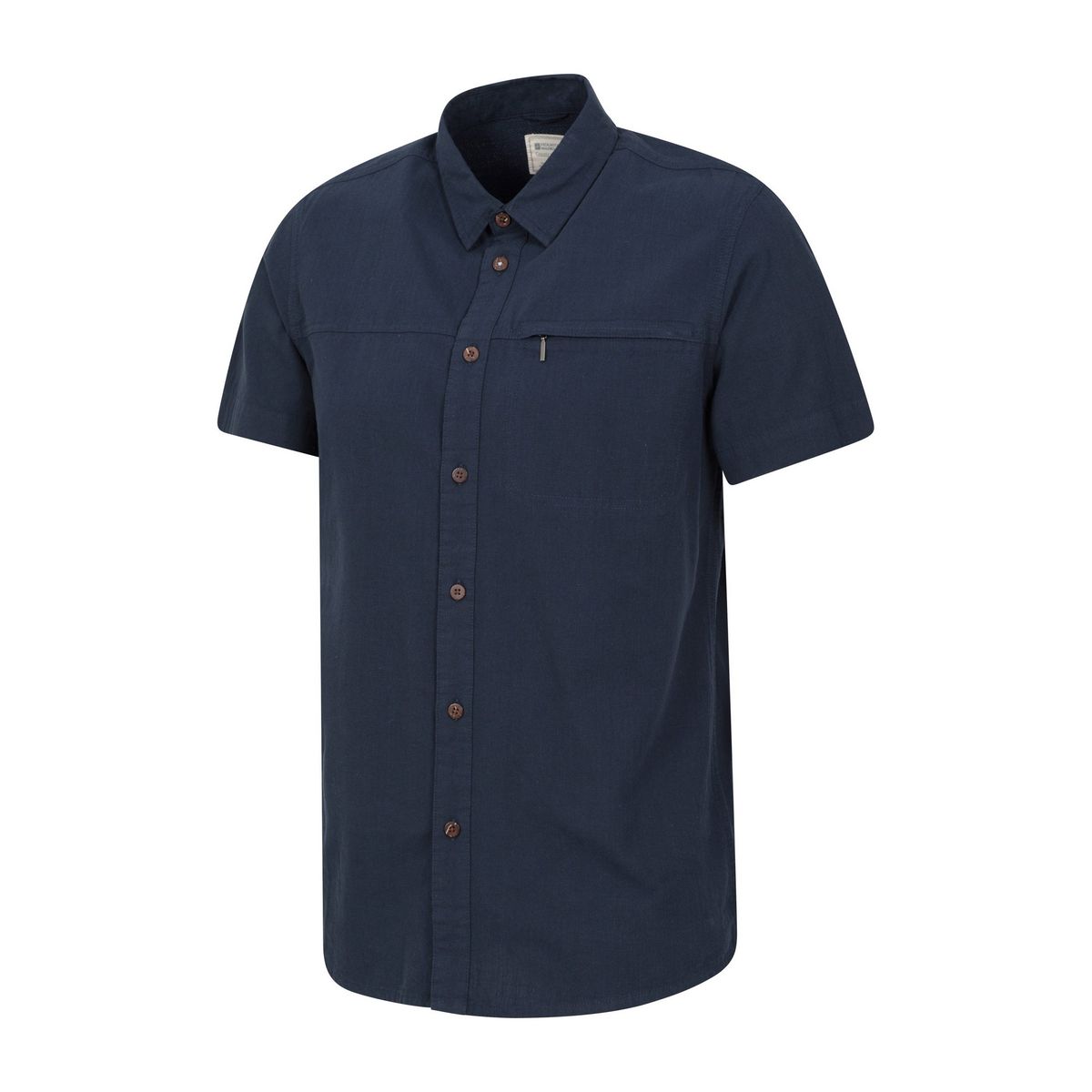 Kurzärmliges Slub-Baumwollhemd im Utility-Stil