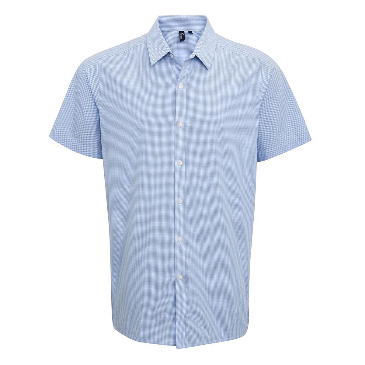 Kurzarmhemd mit Mikro-Gingham-Karo