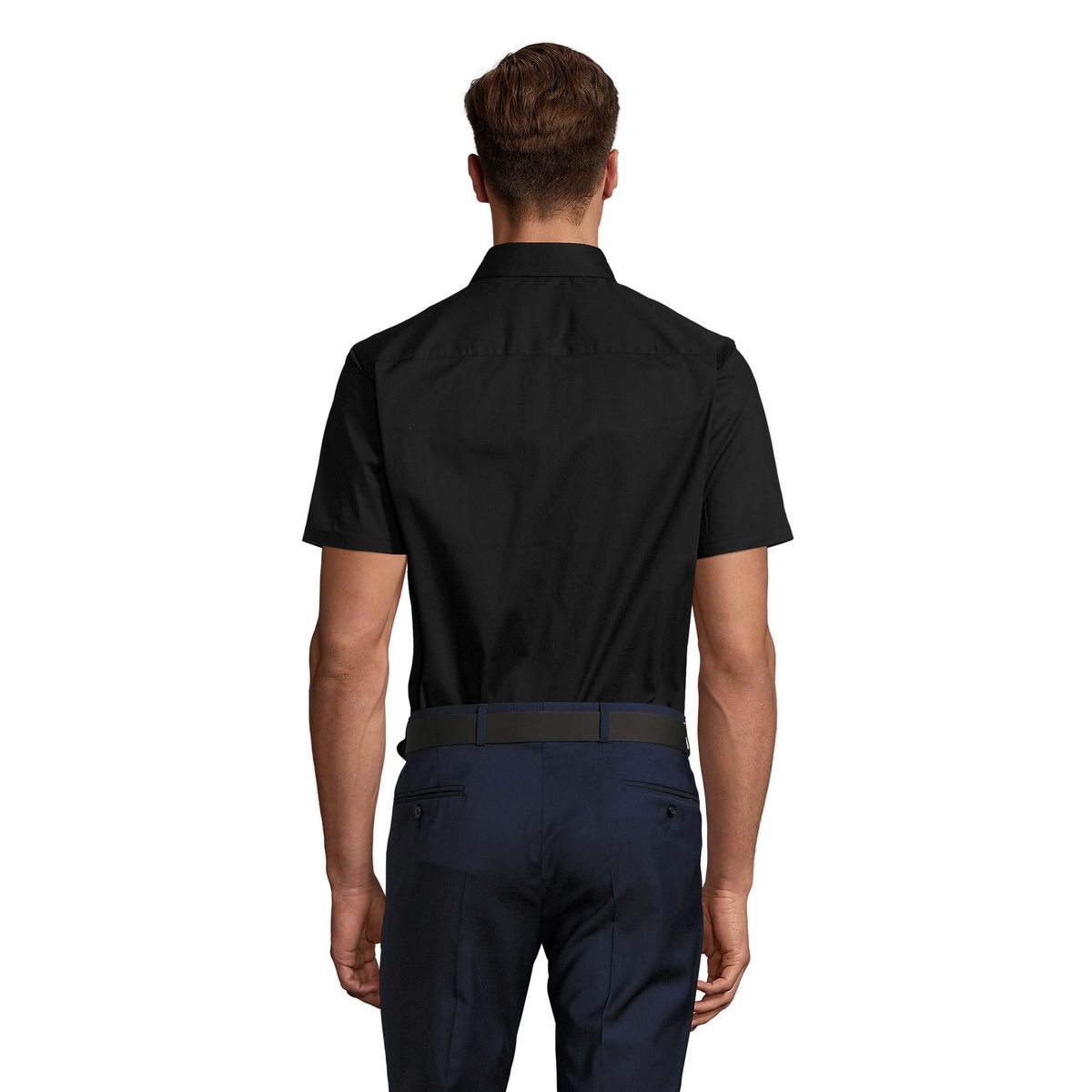 Kurzärmliges Slim-Fit Popeline-Hemd