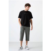 Lässige Jersey-Caprihose mit Reißverschluss