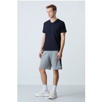 Fleece-Sweatshorts mit Kontrasteinsatz