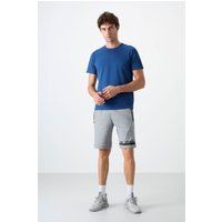 Grafische Fleece-Sweatshorts mit mittlerem Bund