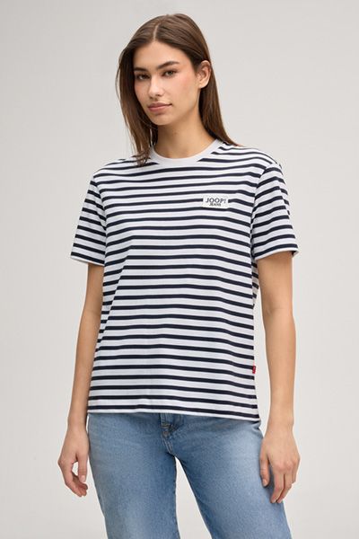 Joop Jeans Teele Damen Marineblau Weiß gestreiftes T-Shirt