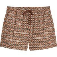 Badeshorts mit Rautenmuster und Kordelzug