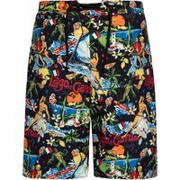 Nostalgische Gardasee-Print Badeshorts