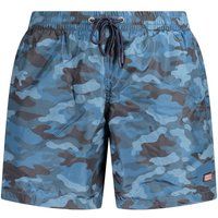 Badeshorts mit Camouflage-Muster und Kordelzug