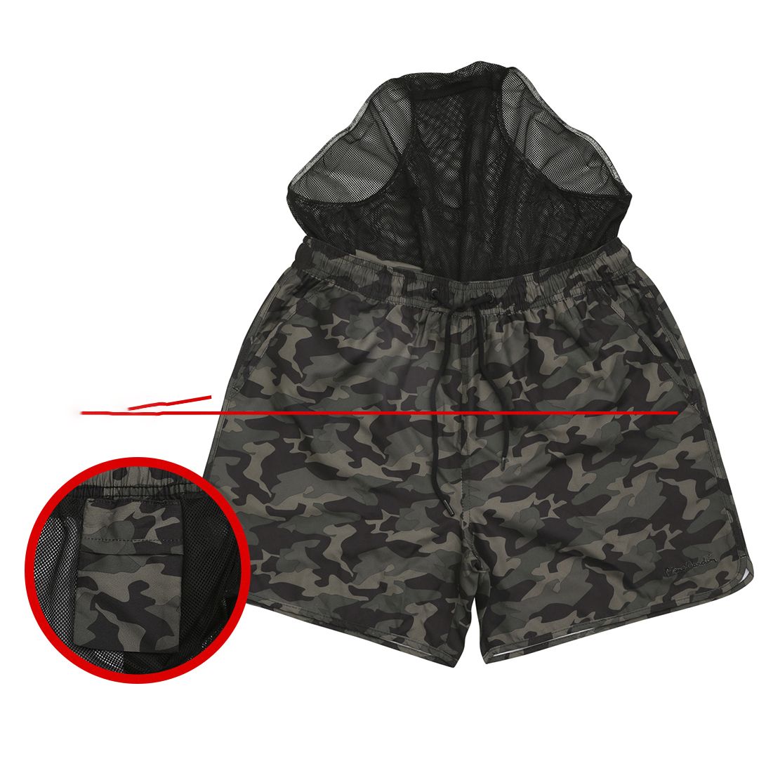 Klassische Badeshorts mit Camouflage-Muster