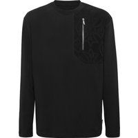 Langarmshirt mit Jacquard-Wappen-Einsatz