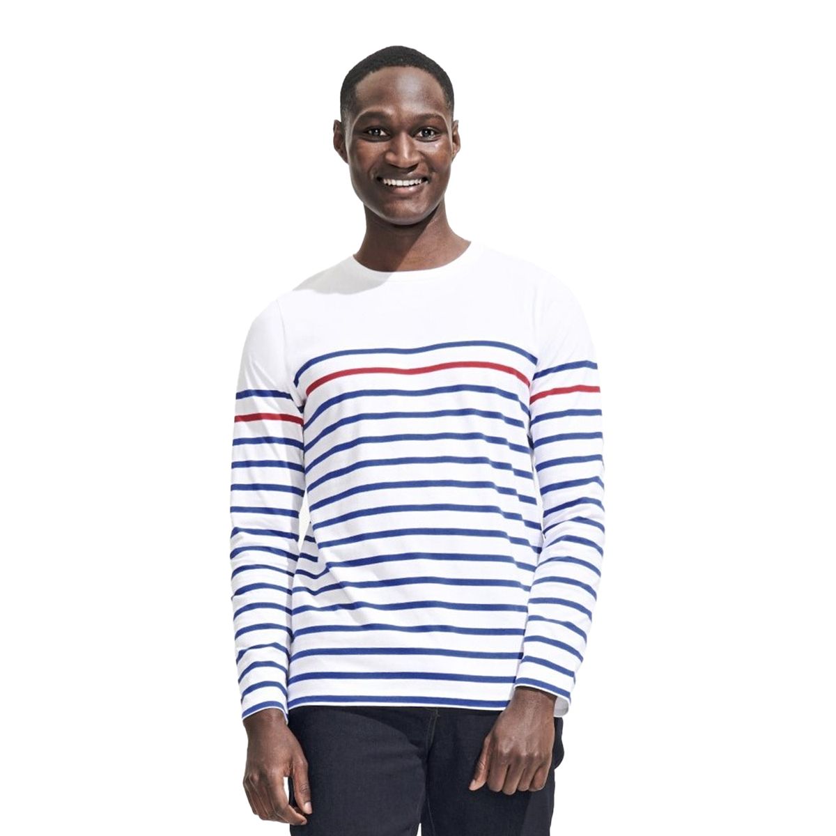 Klassisches Matelot Gestreiftes Langarm-Shirt