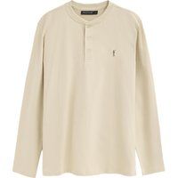Langärmeliges Baumwoll-Henley-Shirt