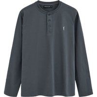 Langarm-Henley mit Logo-Stickerei