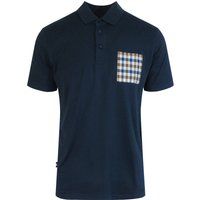 Baumwoll-Polo mit karierter Tasche