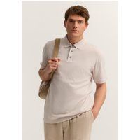 Strukturiertes Baumwoll-Poloshirt mit Kurzarm