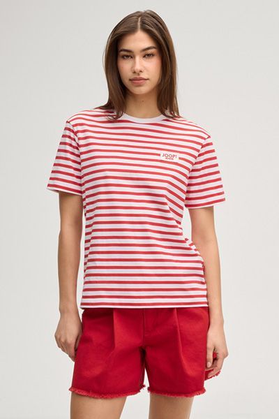Joop Jeans Teele Rot und Weiß gestreiftes Baumwoll T-Shirt