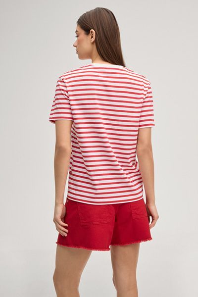 Joop Jeans Teele Rot und Weiß gestreiftes Baumwoll T-Shirt