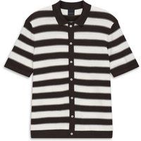 Gestreiftes Strickpolo mit Knopfleiste