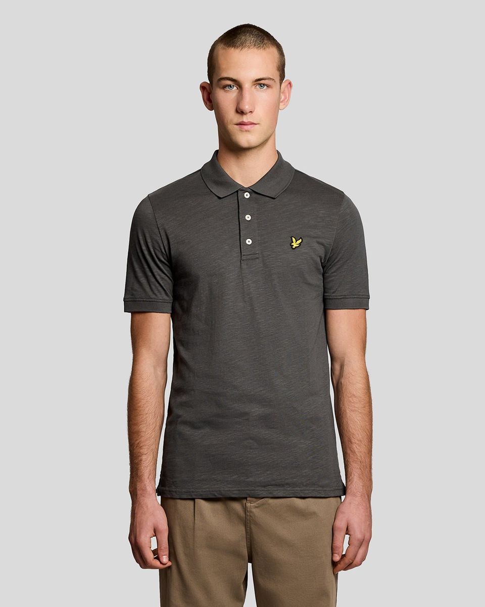 Baumwoll-Poloshirt mit Slub-Struktur