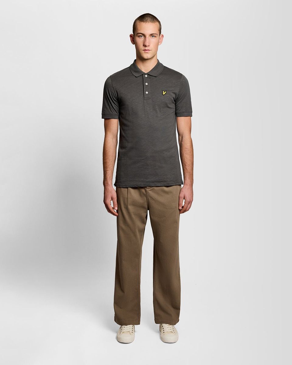 Baumwoll-Poloshirt mit Slub-Struktur