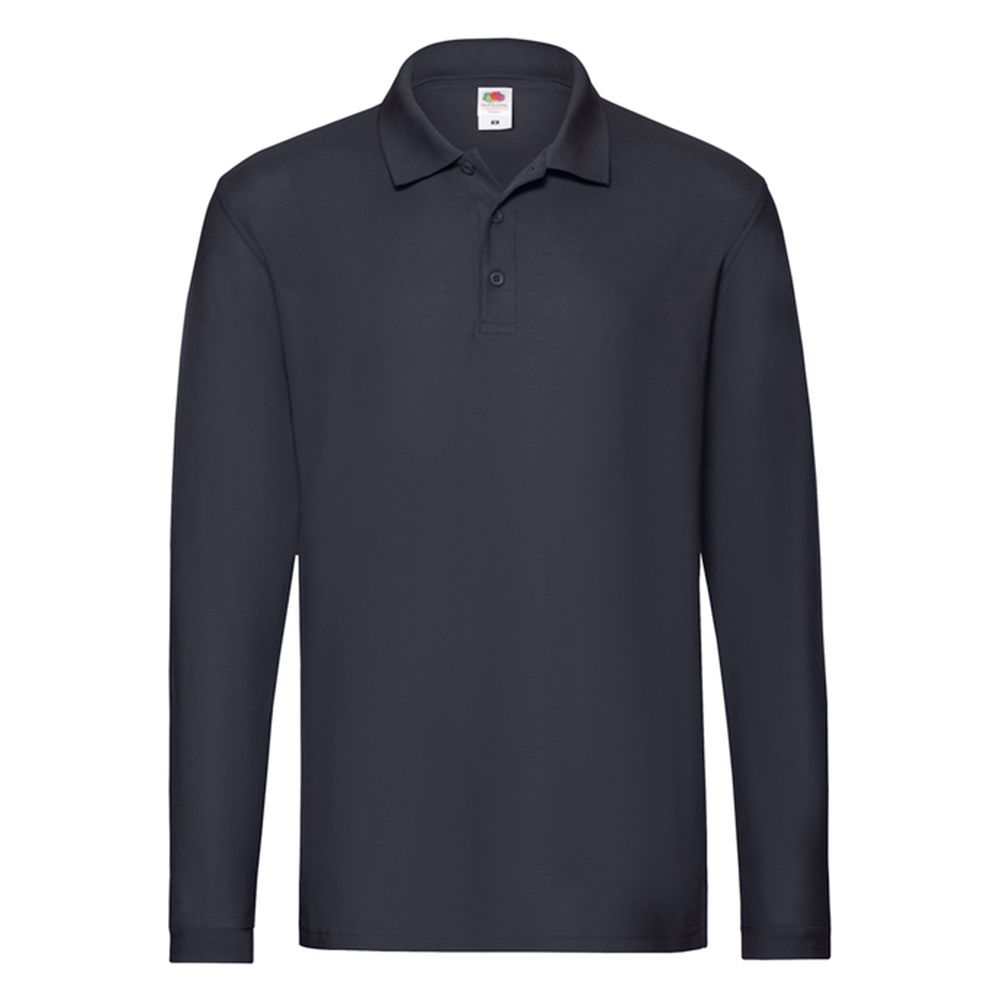 Langärmliges Baumwoll-Piqué-Poloshirt