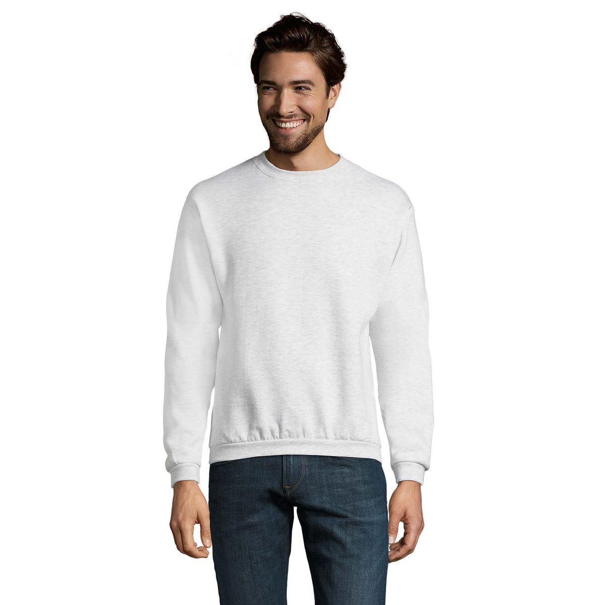 Klassisches Rundhals-Sweatshirt in Melange-Optik