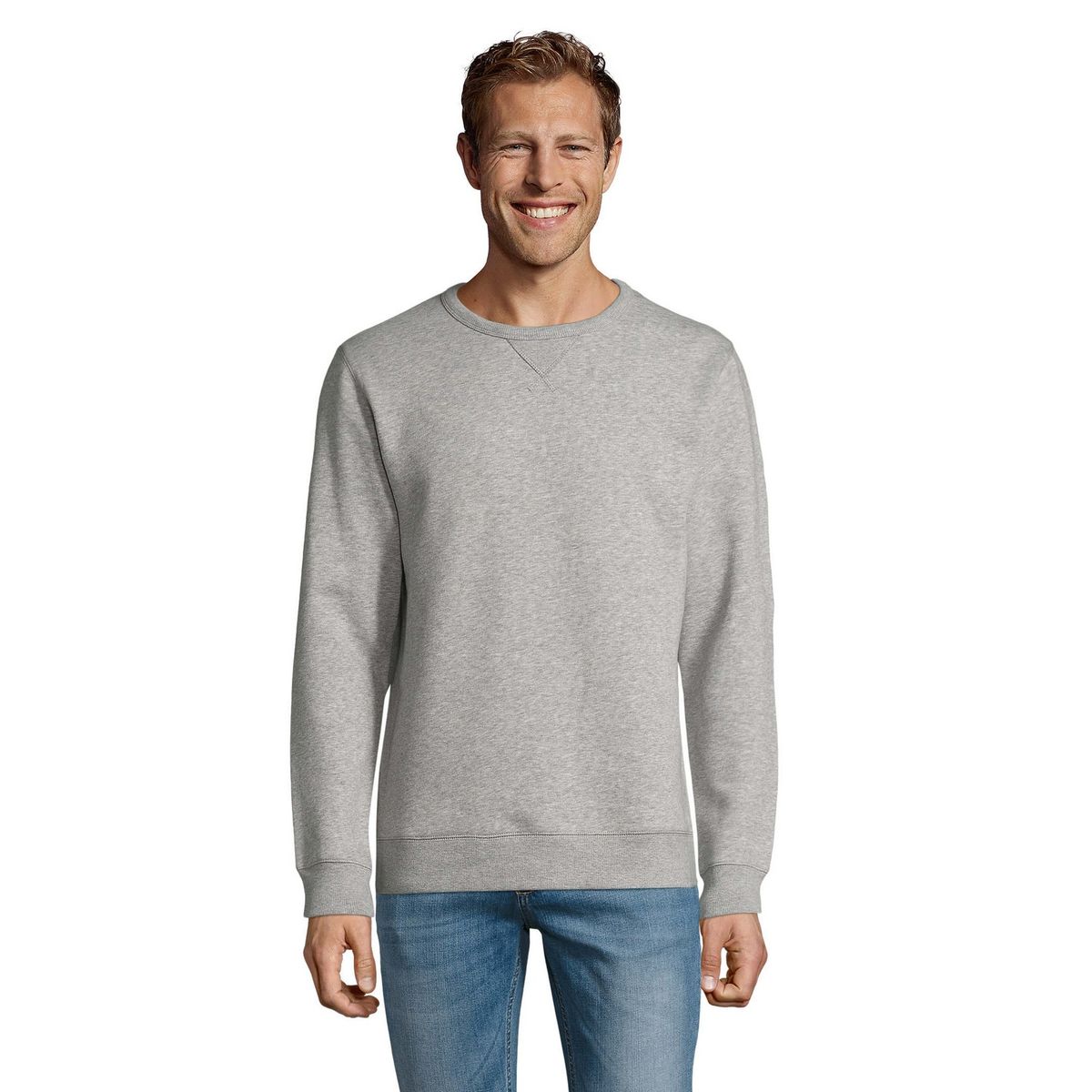 Klassisches Fleece-Sweatshirt mit Rundhalsausschnitt