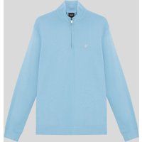 Superfeiner Baumwoll-Pullover mit Viertelreißverschluss