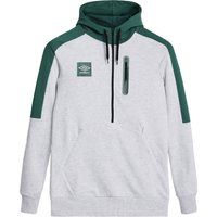 Kontrast-Kapuzenpullover mit halbem Reißverschluss