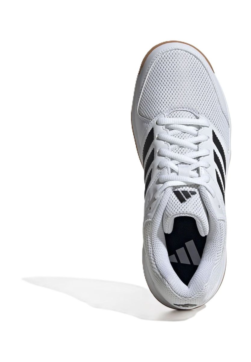 Weißer Hallenschuh mit Streifen