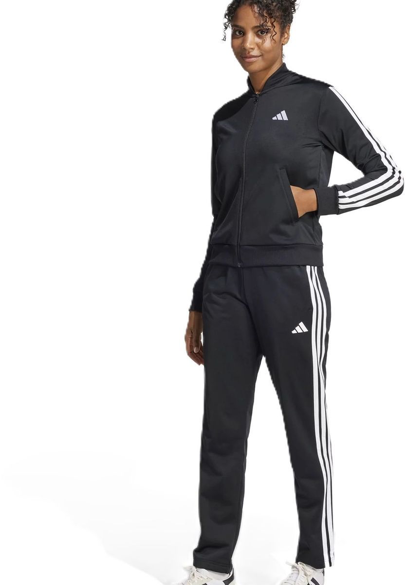 Klassischer schwarzer Trainingsanzug mit Streifen