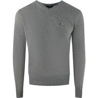 Klassischer Wollpullover mit V-Ausschnitt