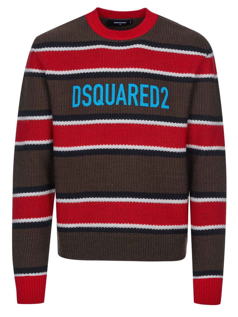 Gestreifter Pullover mit Logodetail