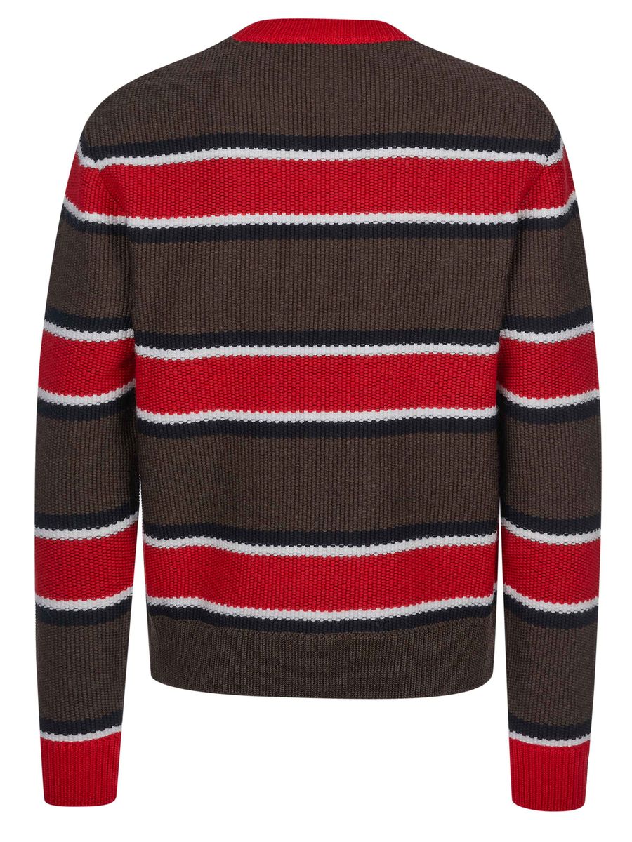 Gestreifter Pullover mit Logodetail