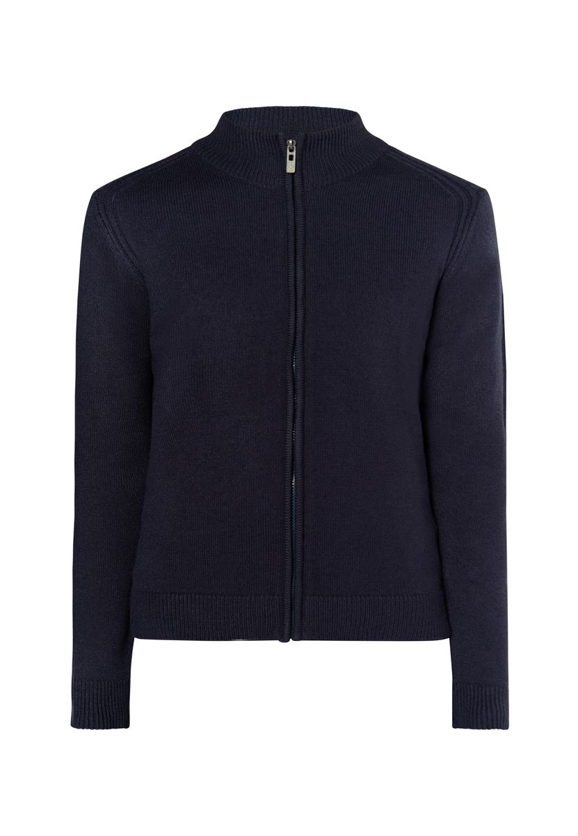 Klassischer Rippstrick-Cardigan mit Reißverschluss