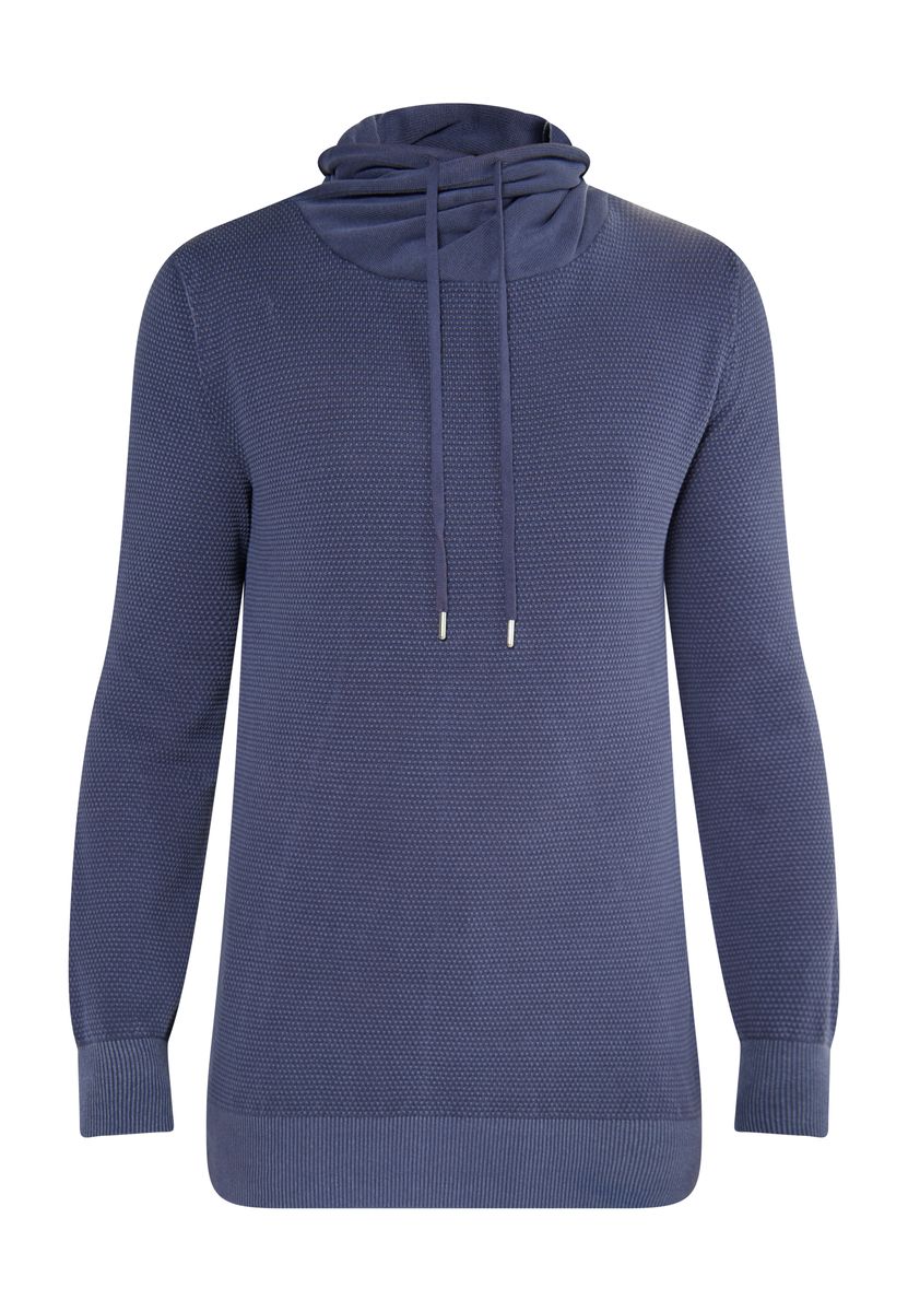Strukturierter Perlstrick-Pullover mit Rollkragen