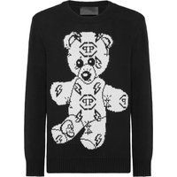 Strickpullover mit Teddybär-Intarsie