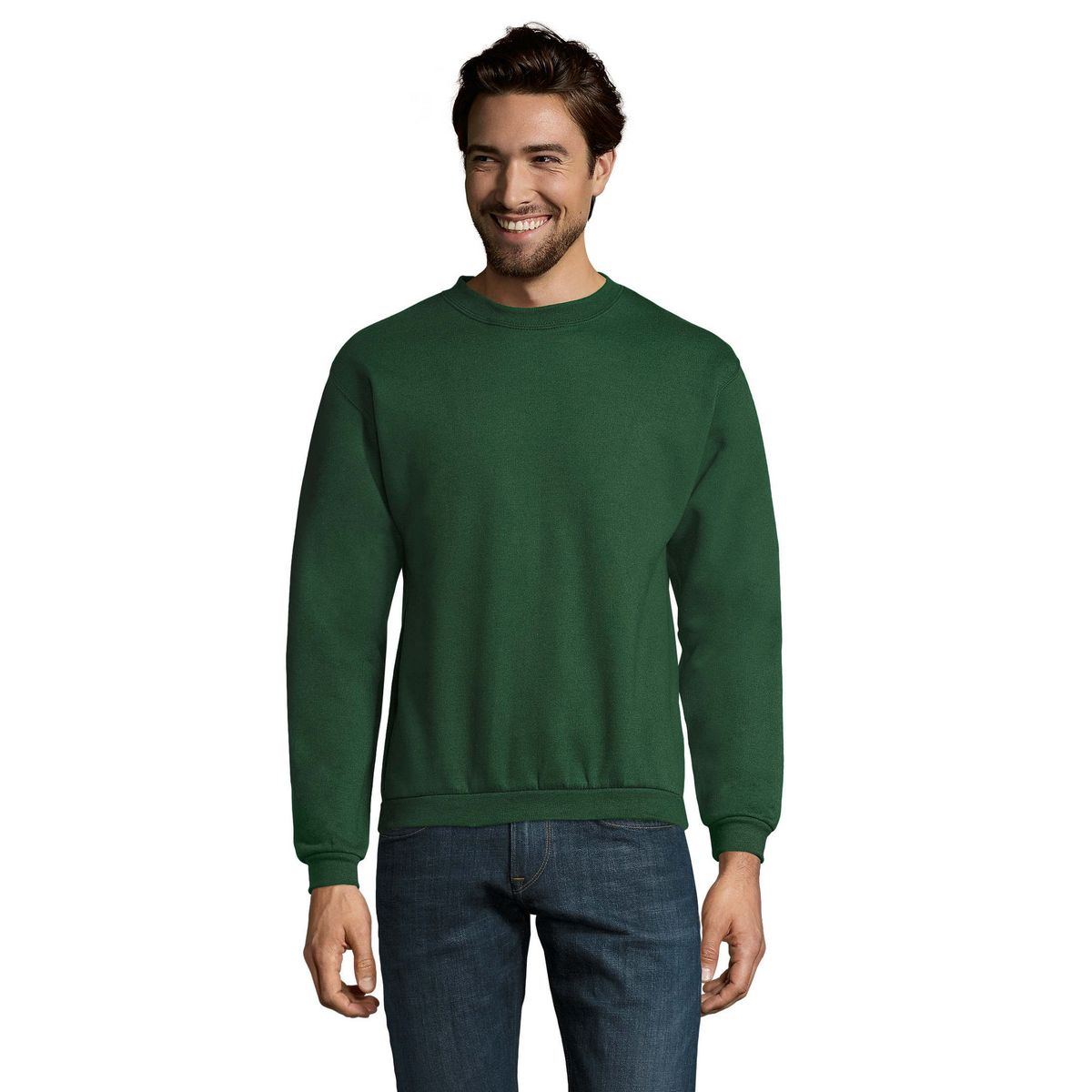 Klassisches Fleece-Sweatshirt mit Rundhalsausschnitt