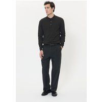 Klassisches Langarm-Strickpoloshirt