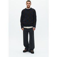 Strukturierter Strickpullover mit Karomuster