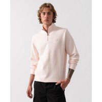 Baumwoll-Fleece mit Viertelreißverschluss