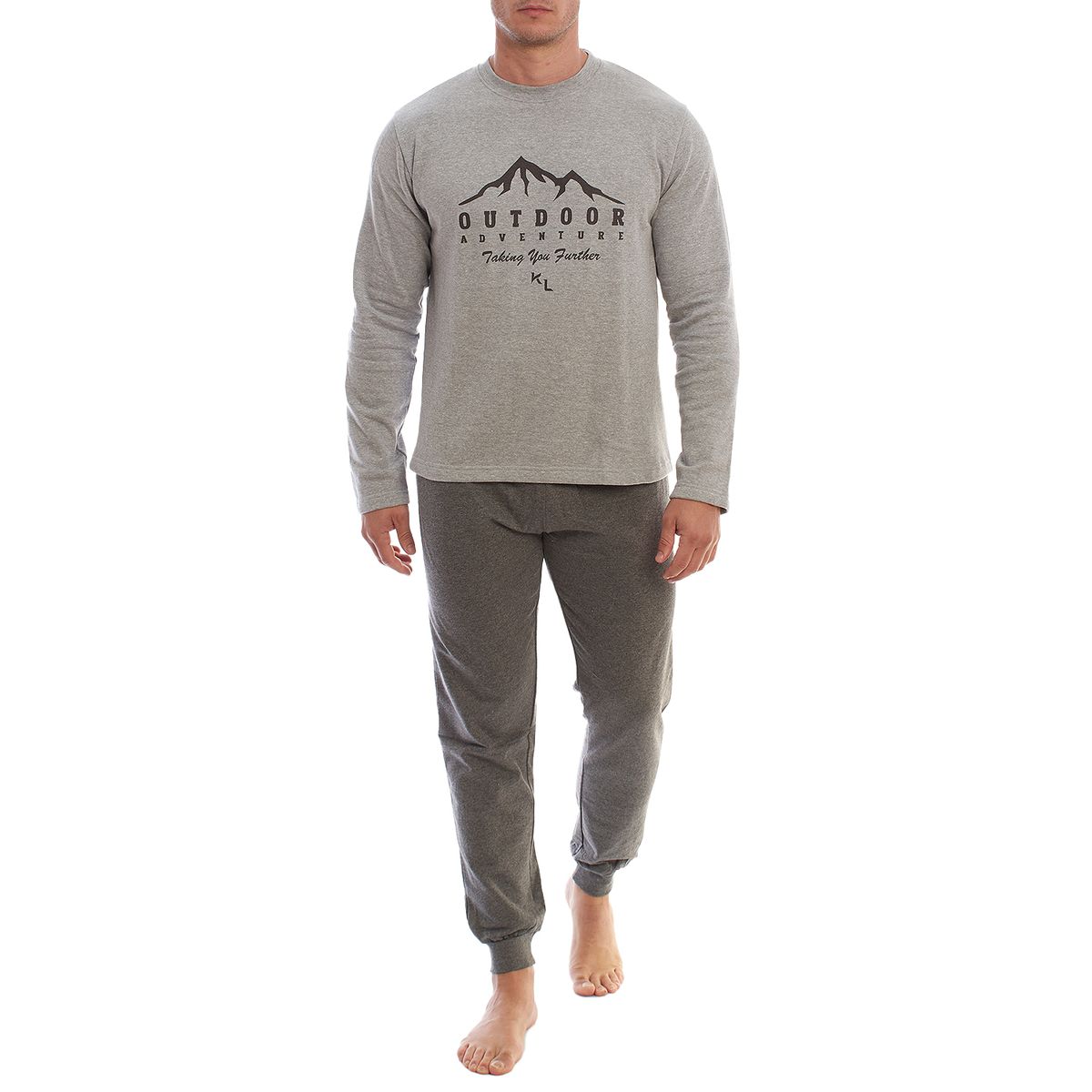 Lounge-Set mit Berg-Print und Langarm