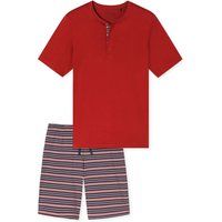 Kurzärmeliges Henley-Schlafanzug-Set