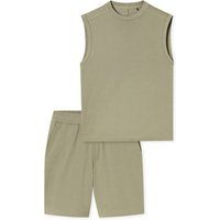 Modernes Ärmelloses Jersey-Pyjama-Set
