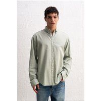 Oversized Baumwoll-Freizeithemd