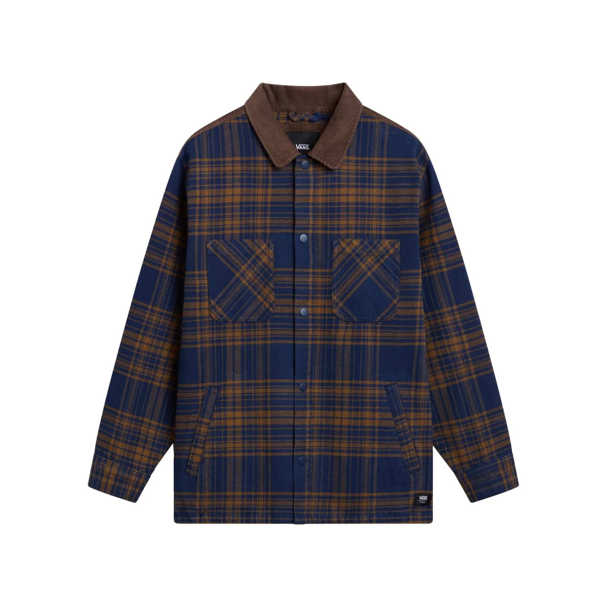 Schwere Karo-Hemdjacke mit Cordkragen